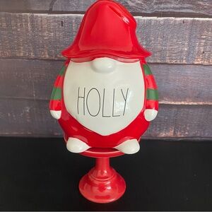 Rae Dunn Christmas Holly Gnome Figurine